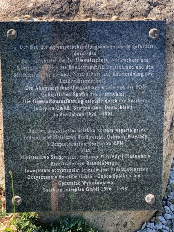 Plaque commemorating the victims that suffered and died in the former concentration camp in Albert Koenig Park